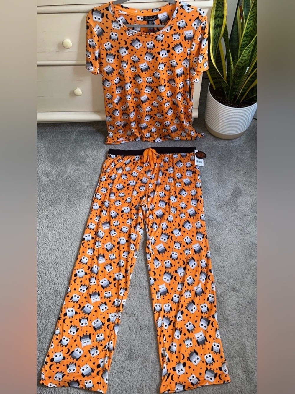 NWT Rene Rofe Halloween Owl Pajama Set L